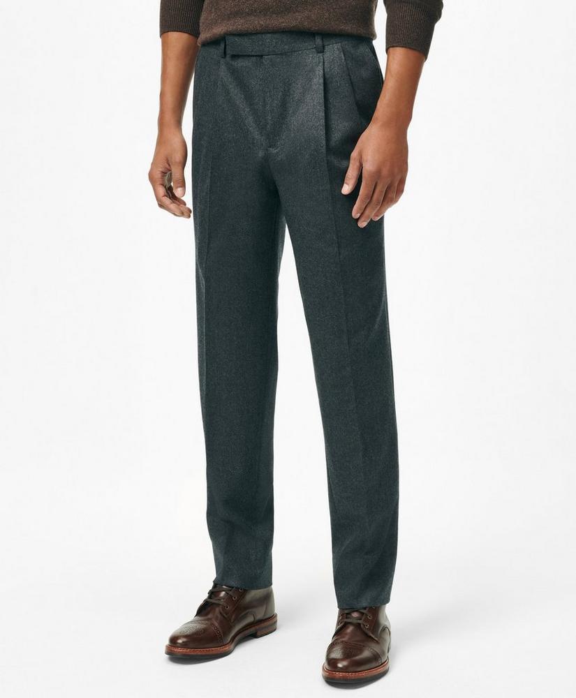 Classic Fit Double-Pleated Dress Pants in Wool Flannel Product Image