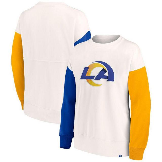 Womens Fanatics Branded Los Angeles Rams Colorblock Primary Logo Pullover Sweatshirt Product Image