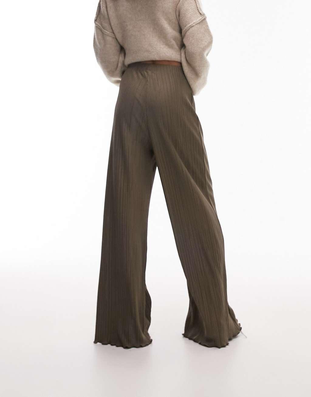 Topshop plisse wide leg pants Product Image