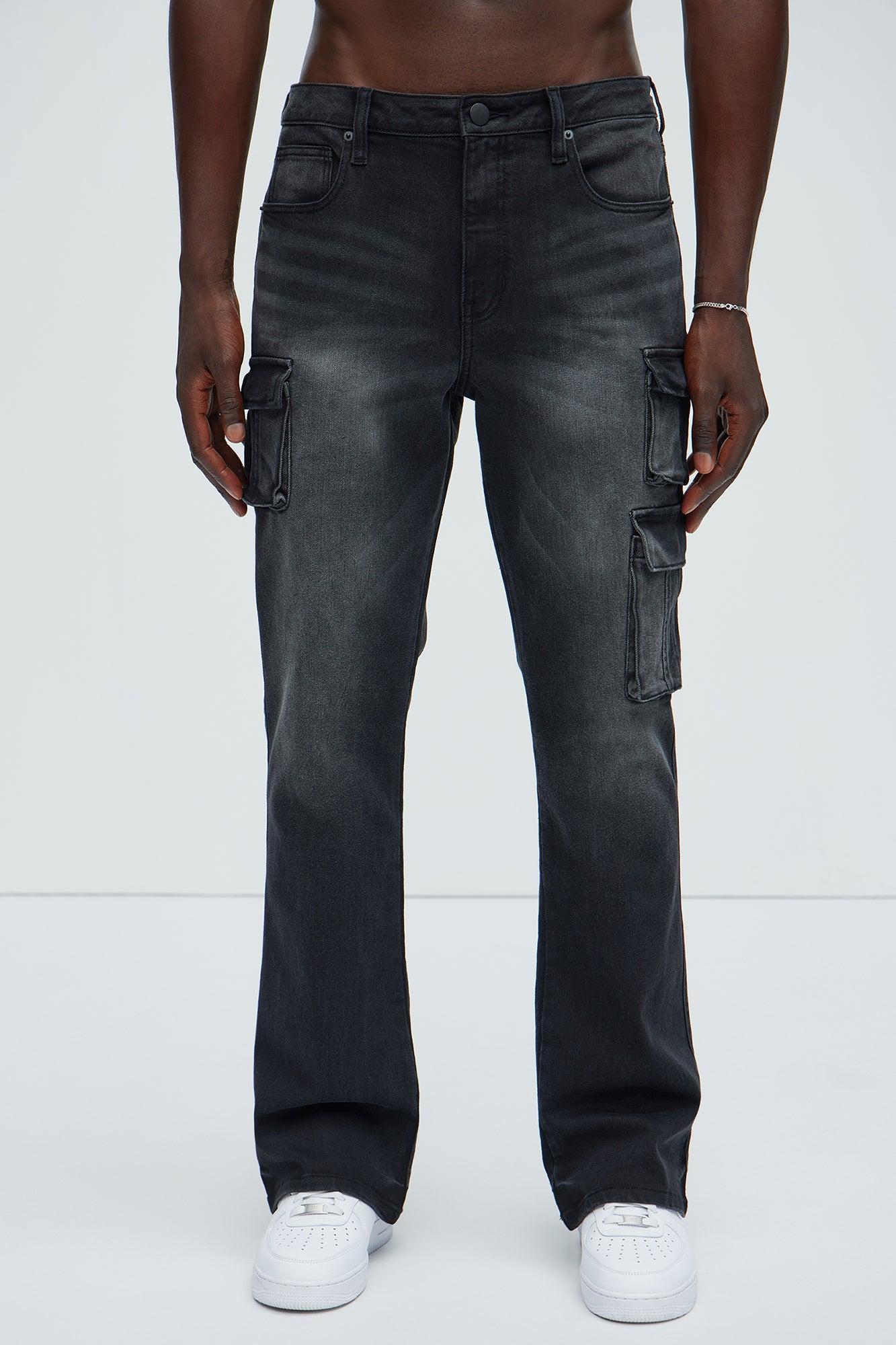 Mikey Slim Stacked Flare Jeans - Black Product Image