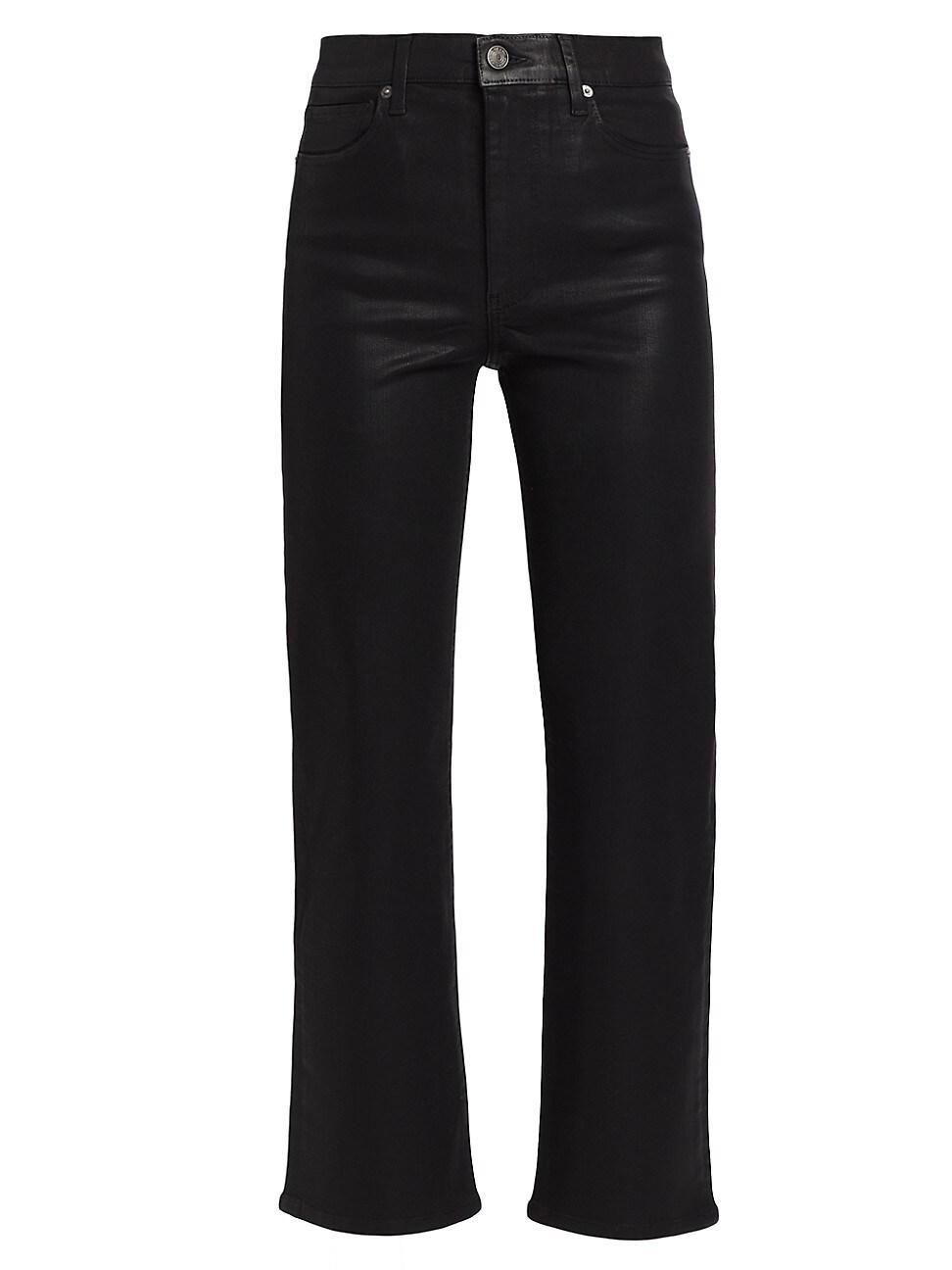 Womens Le Sleek Coated Straight-Leg Jeans Product Image