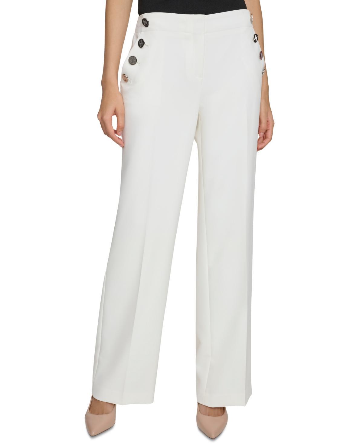 Women's Button-Pocket Wide-Leg Sailor Pants Product Image