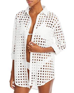 Solid & Striped The Oxford Eyelet Tunic Swim Cover-Up Product Image