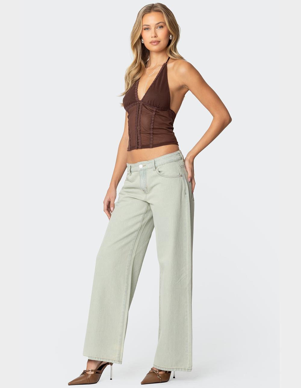 EDIKTED Lucie Lacey Mesh Halter Top Product Image