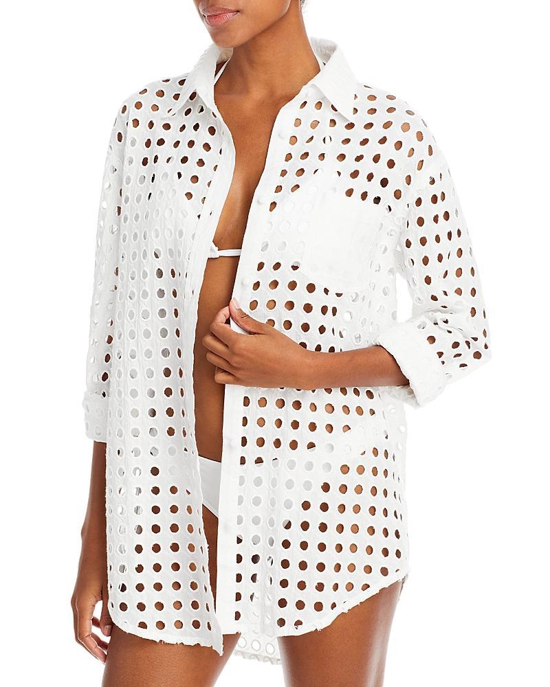 Solid & Striped The Oxford Eyelet Tunic Swim Cover-Up Product Image