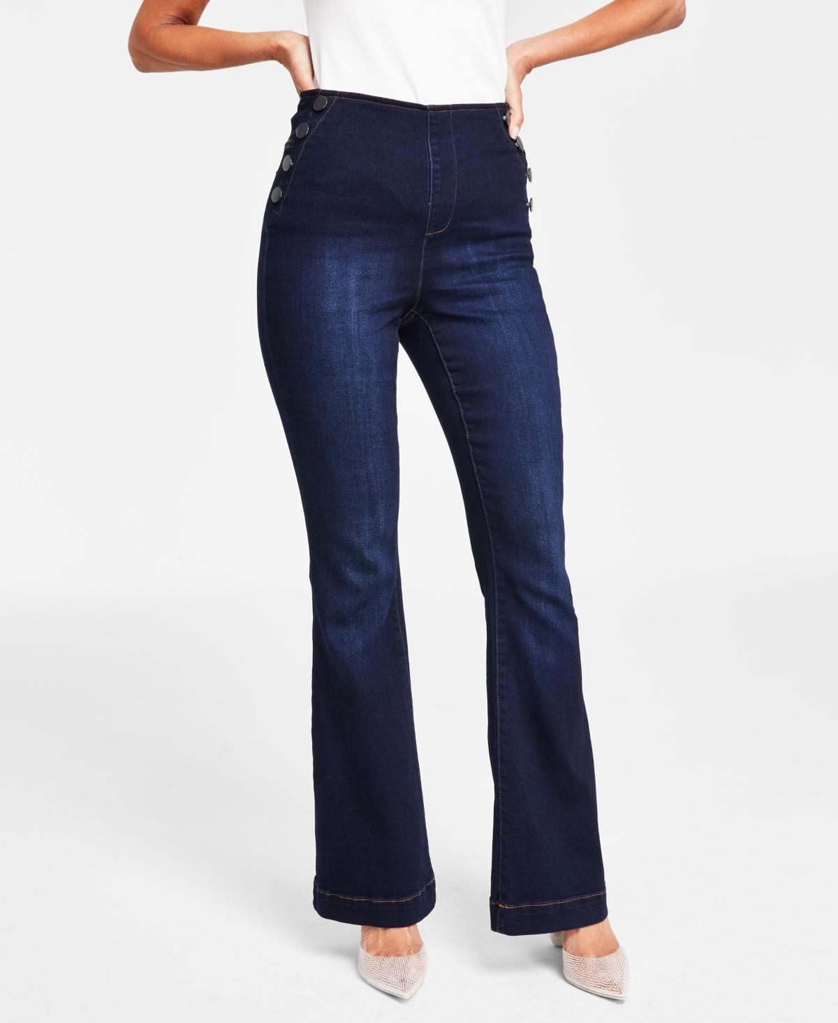 I.n.c. International Concepts Womens Sailor High-Rise Pull-On Flare-Leg Jeans, Created for Macys Product Image