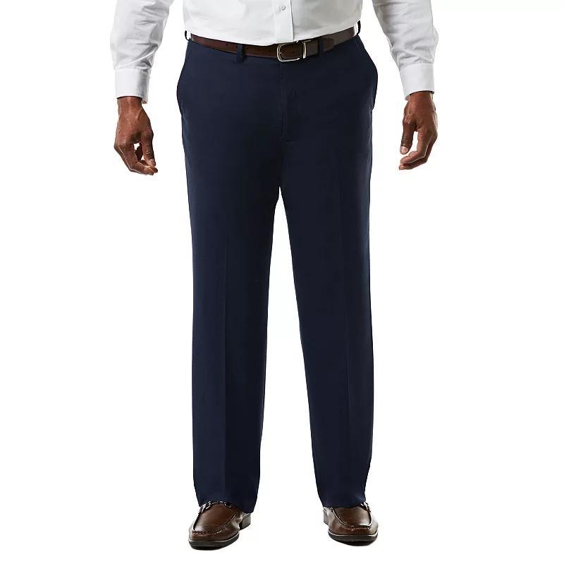 Big & Tall J.M. Haggar Premium Classic-Fit Sharkskin Stretch Flat-Front Suit Pants, Mens Dark Blue Product Image