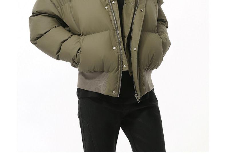 Couple Matching High Neck Zip-Up Puffer Jacket Product Image