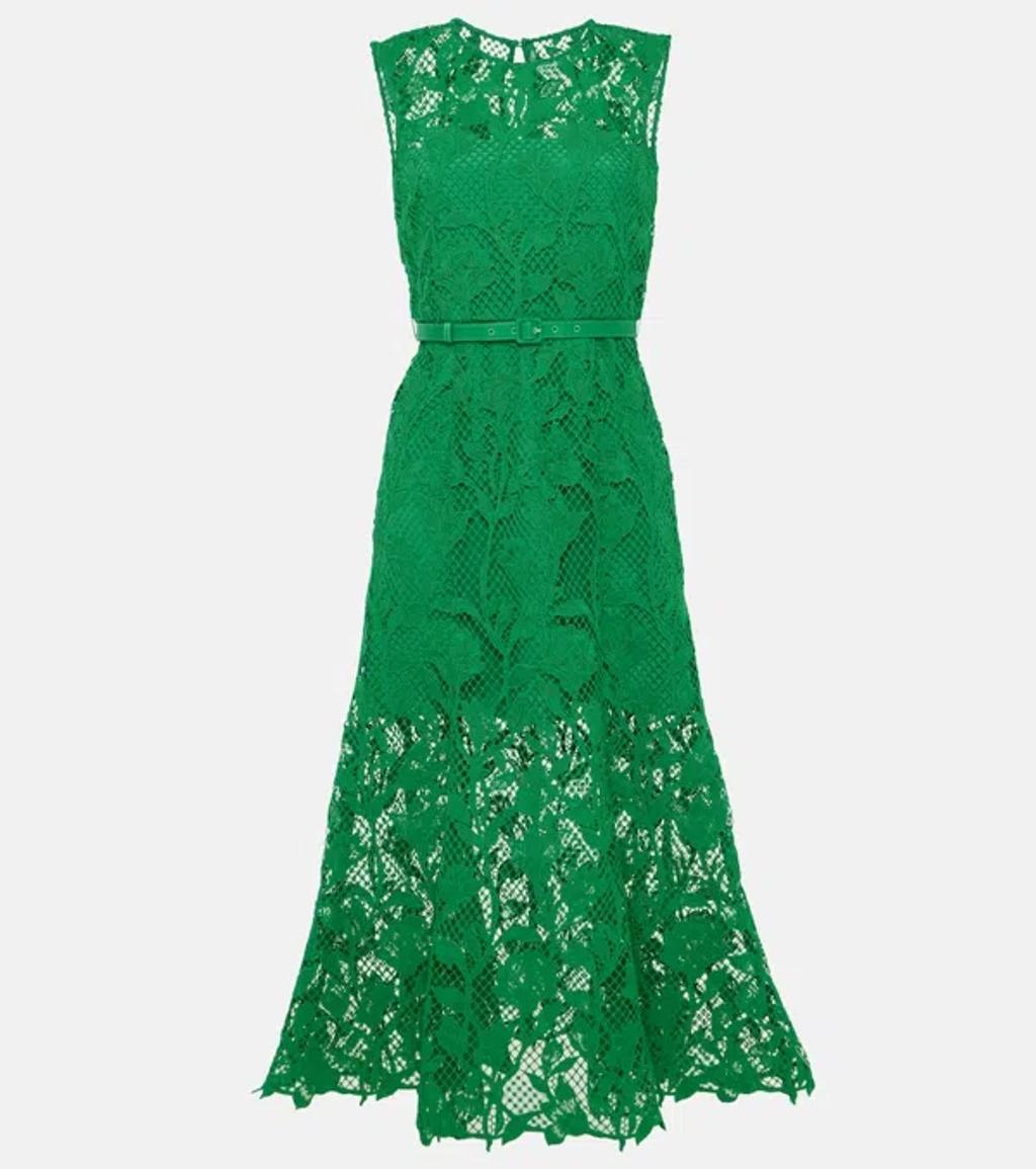 Lace Midi Dress In Green product image