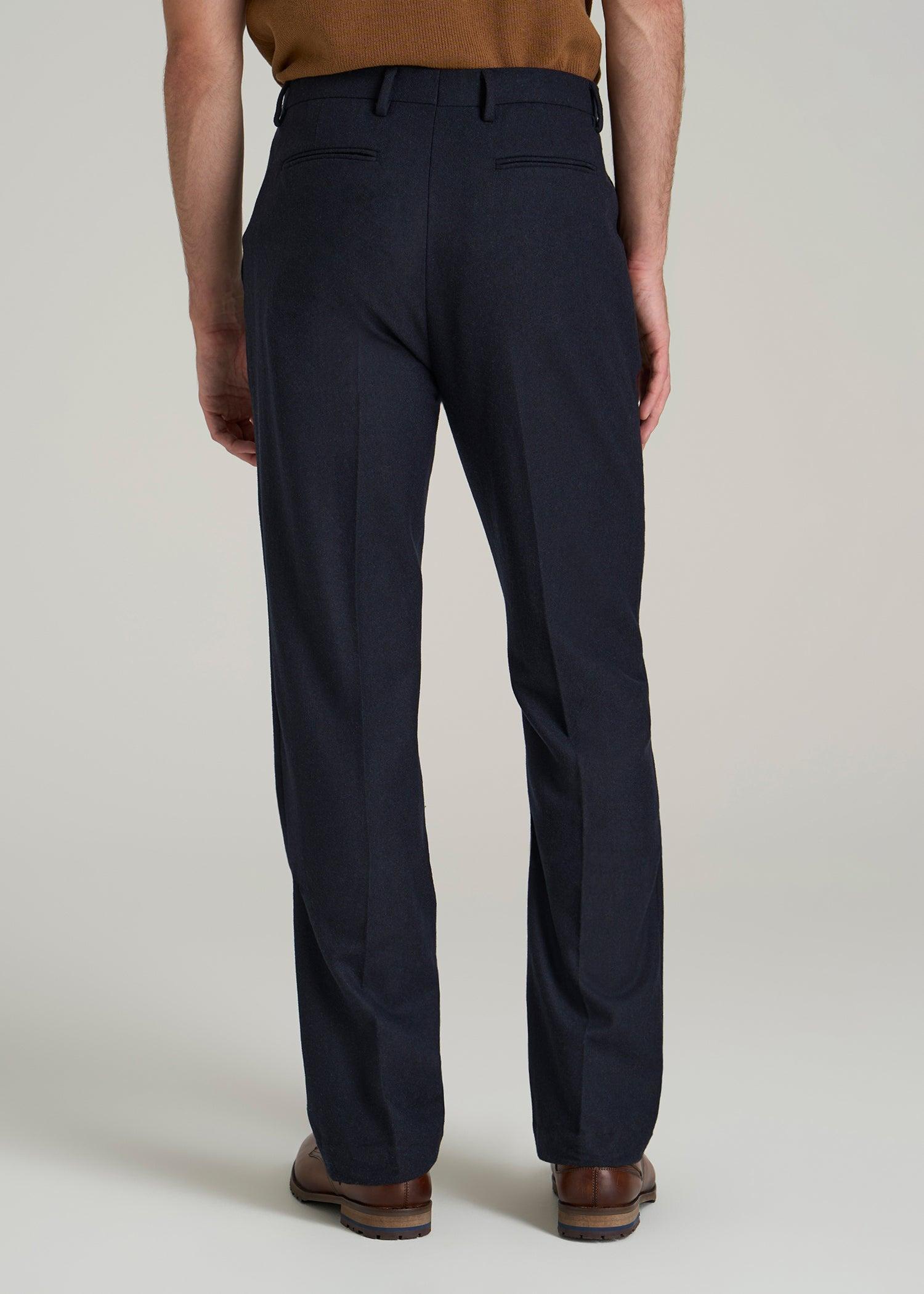 Wool Blend Dress Pants for Tall Men in Raven Blue Product Image