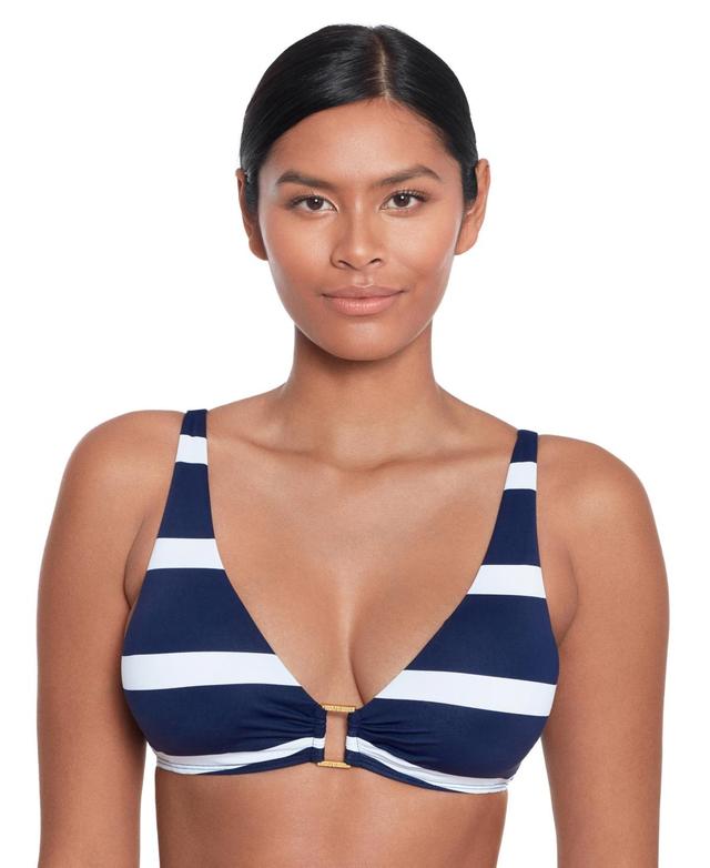 Lauren Ralph Lauren Womens Striped O-Ring Bikini Top Product Image