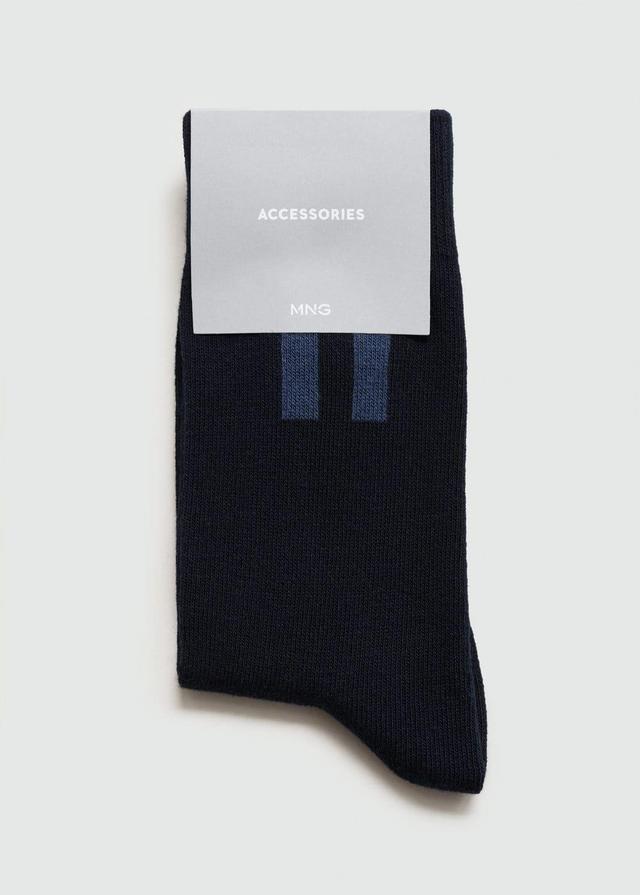 MANGO MAN - Striped cotton socks dark navyMen Product Image