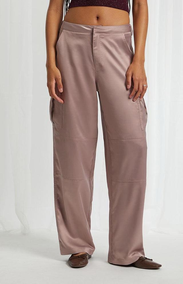 PacSun Womens Satin Cargo Pants Product Image