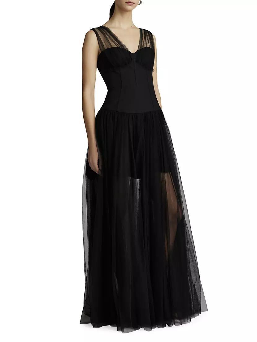 Sleeveless Bustier & Tulle Gown Product Image