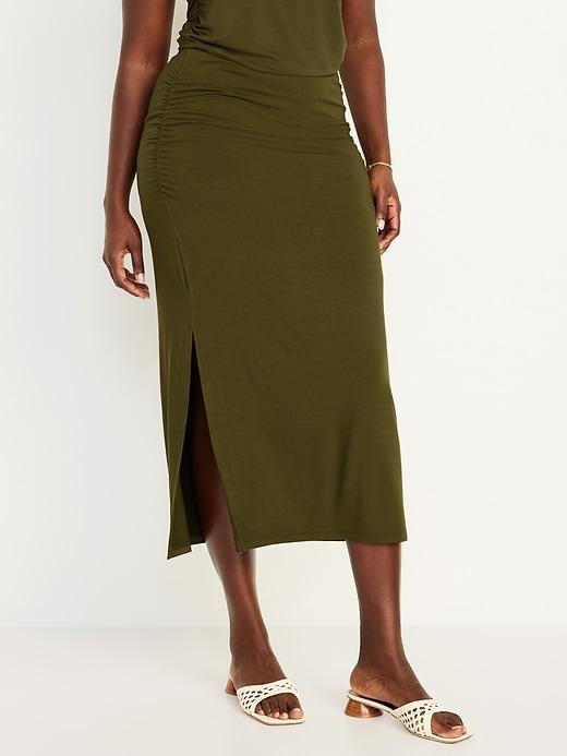 Ruched Maxi Skirt Product Image