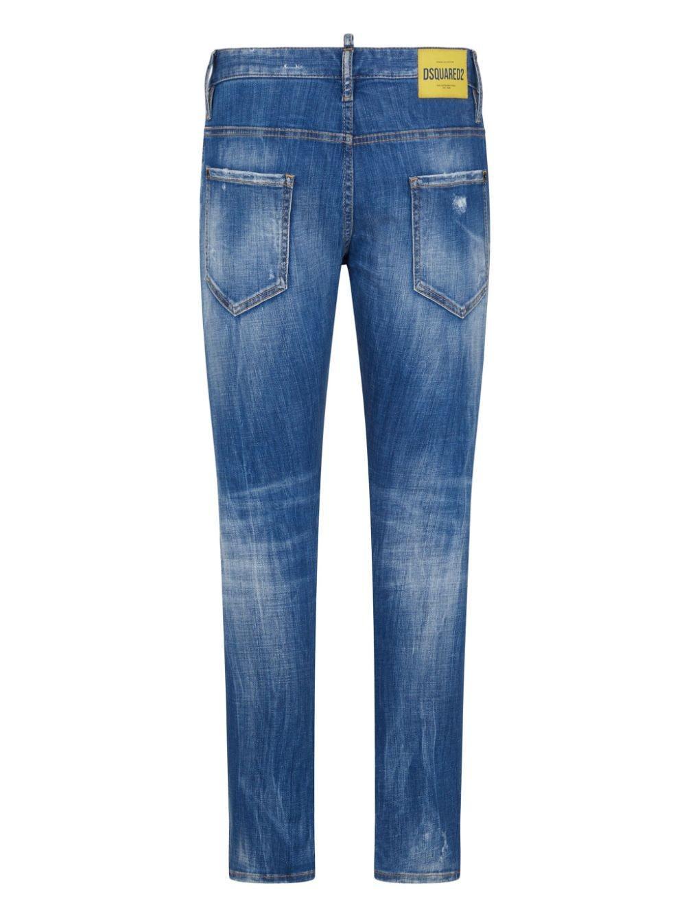 DSQUARED2 Distressed Slim-cut Jeans In Blue Product Image