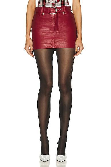 Alessandra Rich Croco Print Leather Mini Skirt Red. (also in ). Product Image