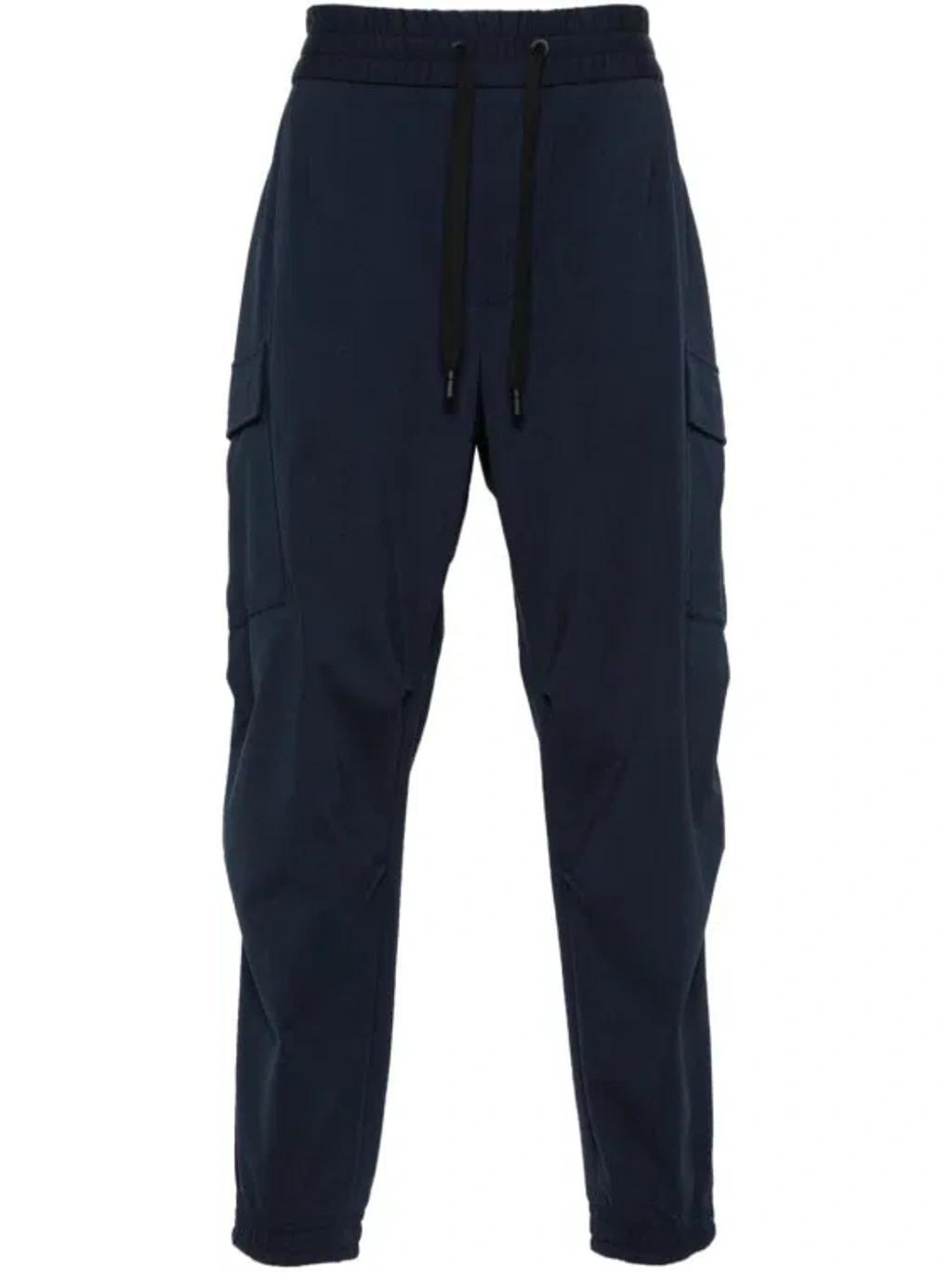 Logo-plaque Cargo Pants In Dark Blue Product Image