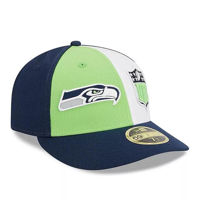 Mens New Era Neon Green/College Navy Seattle Seahawks 2023 Sideline Low Profile 59FIFTY Fitted Hat Product Image