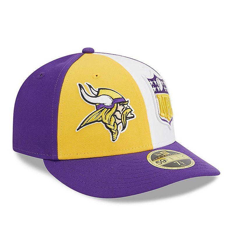 Mens New Era Gold/Purple Minnesota Vikings 2023 Sideline Low Profile 59FIFTY Fitted Hat Product Image