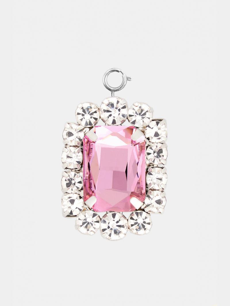 Squared charm with pink crystal Product Image