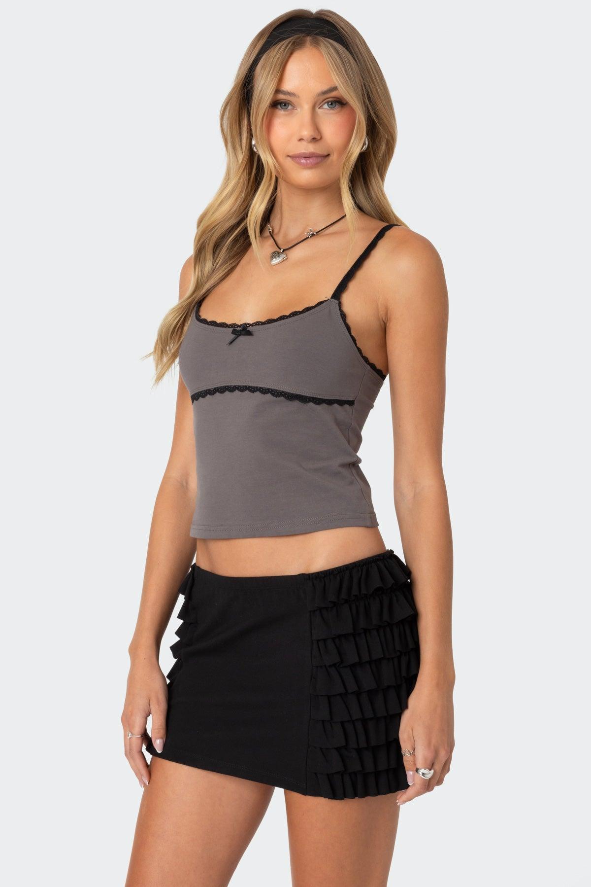 Elin Lace Trim Tank Top Product Image