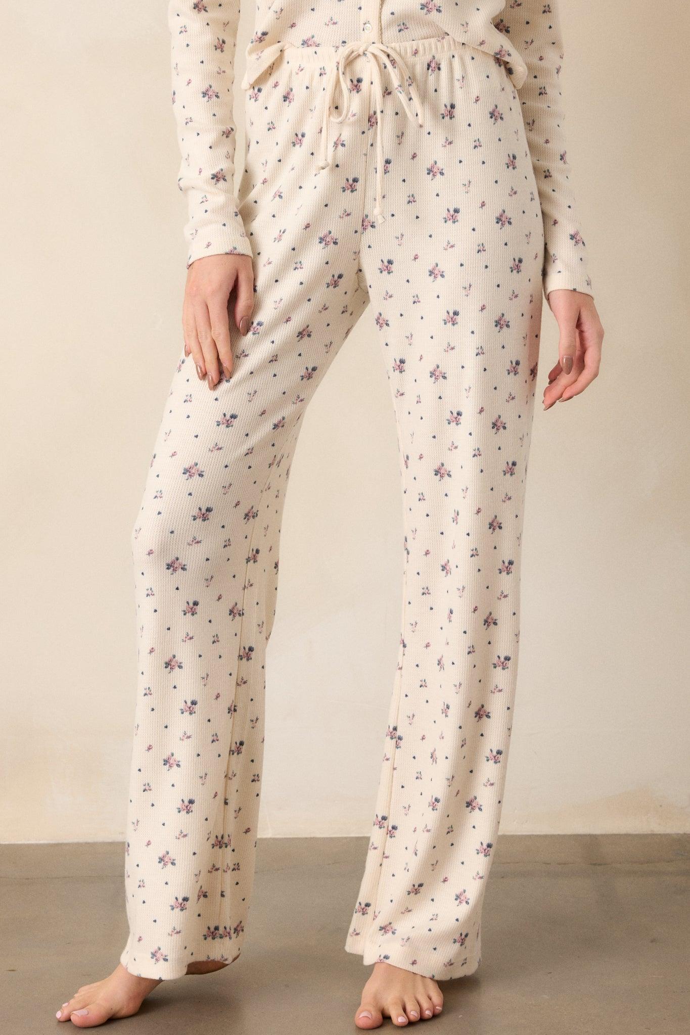 Z Supply Alyssa Ivory Rosebud Lounge Pant Product Image