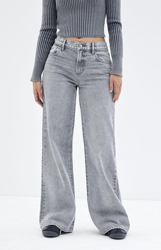 Women's Lena Gray Low Rise Super Baggy Jeans Product Image