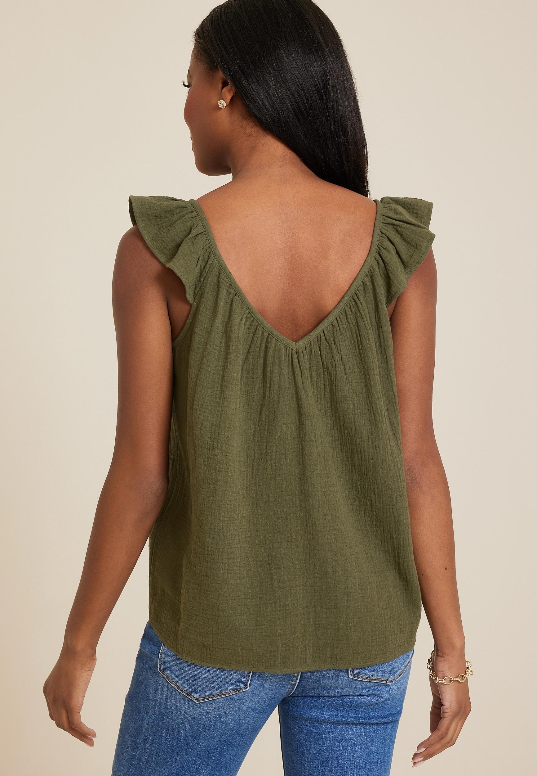 Double Cloth Flutter Strap Tank Top Product Image