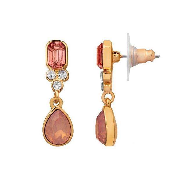 LC Lauren Conrad Gold Tone Stone Drop Earrings, Womens Product Image