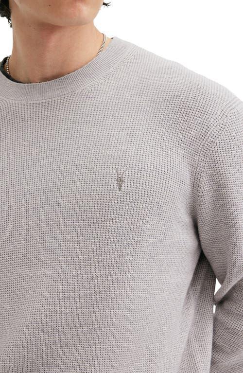 ALLSAINTS Aspen Waffle Texture Crew Neck Sweater In Cool Grey Product Image