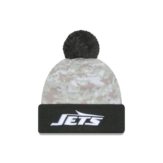 New York Jets 2024 Salute to Service Pom Knit Hat Male Product Image