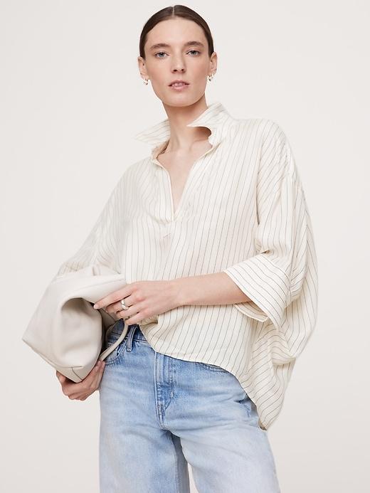 The Oversized Twill Popover Top Product Image