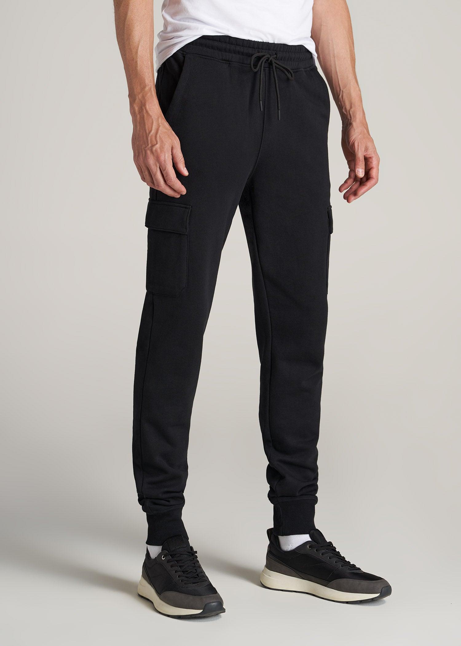 Wearever Fleece Cargo Jogger For Tall Men in Black Male Product Image