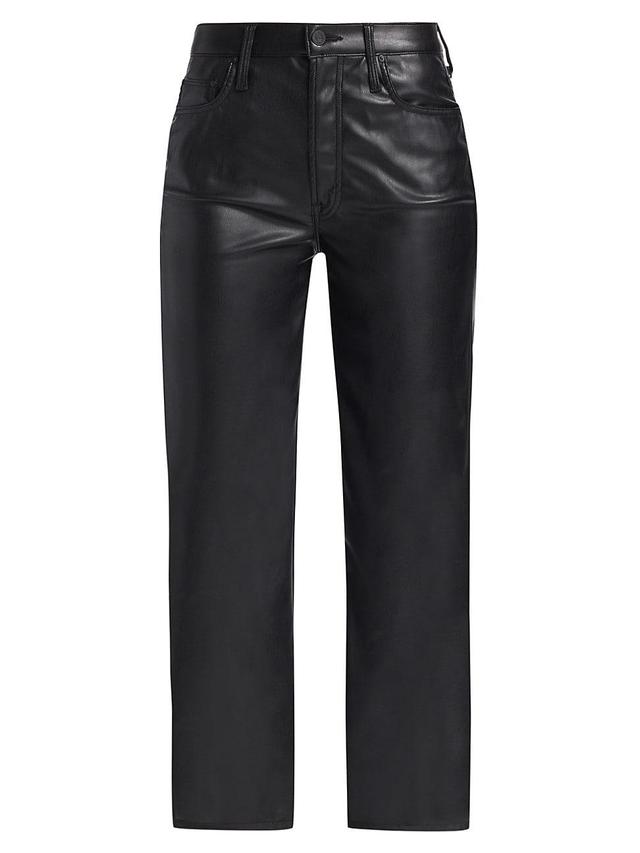 Mother The Rambler High Rise Faux Leather Straight Leg Jeans Product Image