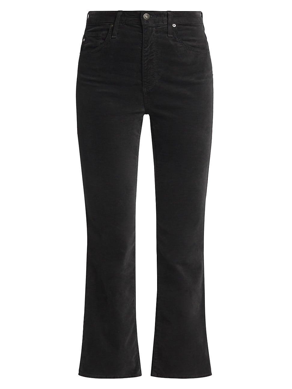 Womens Farrah Velvet Cropped Boot-Cut Pants Product Image