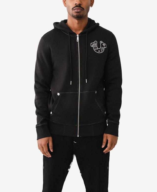 True Religion Mens Paisley Chenille Zip Up Hoodie Product Image