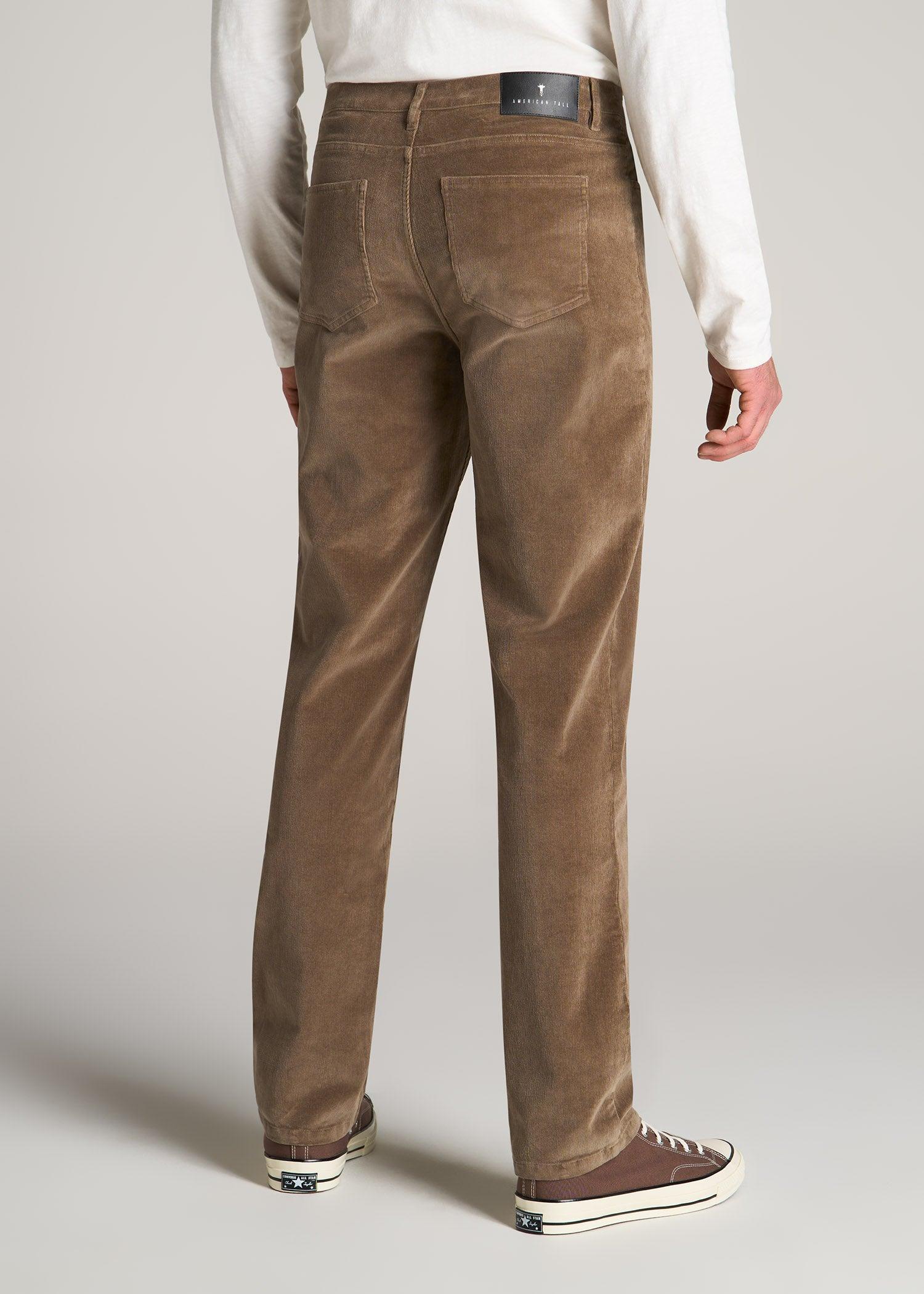 STRAIGHT-LEG Stretch Corduroy Pants for Tall Men in Dark Sand Product Image