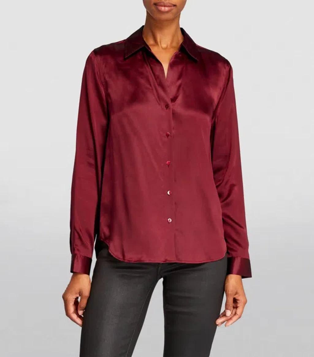 Tyler Blouse In Dark Bordeaux In Red Product Image