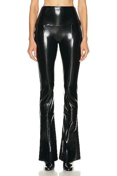 Norma Kamali Faux Leather Slit Hem Leggings Product Image