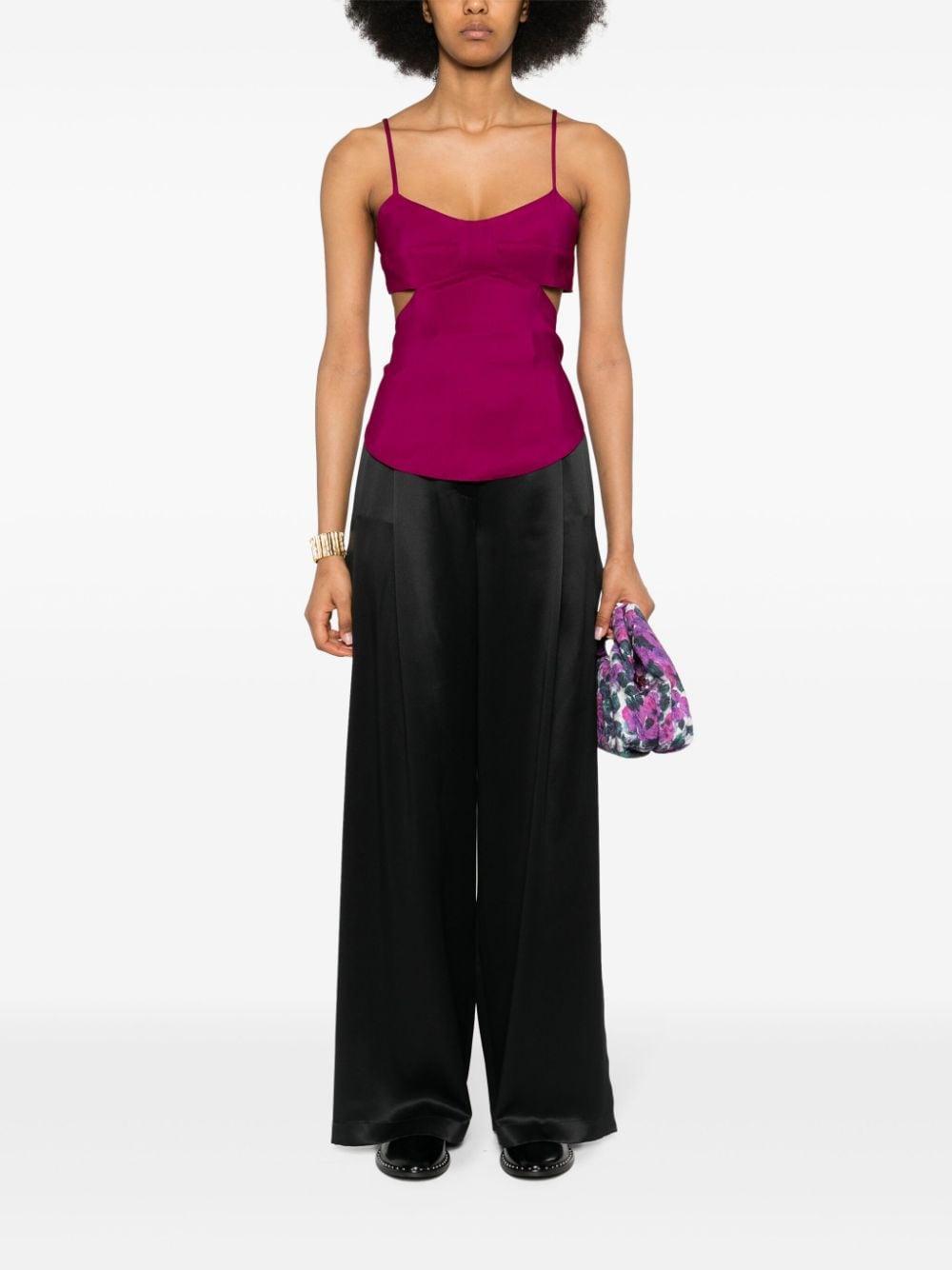 Fiesta Silk Flared Trousers In Black Product Image