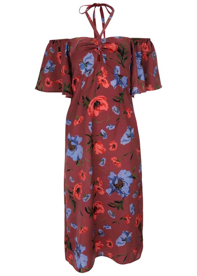 Flutter Sleeve Midi Dress - Forest Floral Product Image