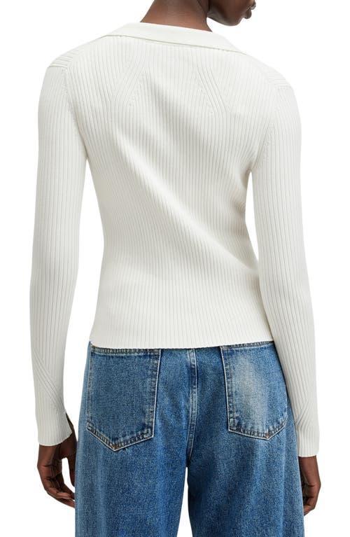 Cruz Ribbed Cardigan In Chalk White Product Image