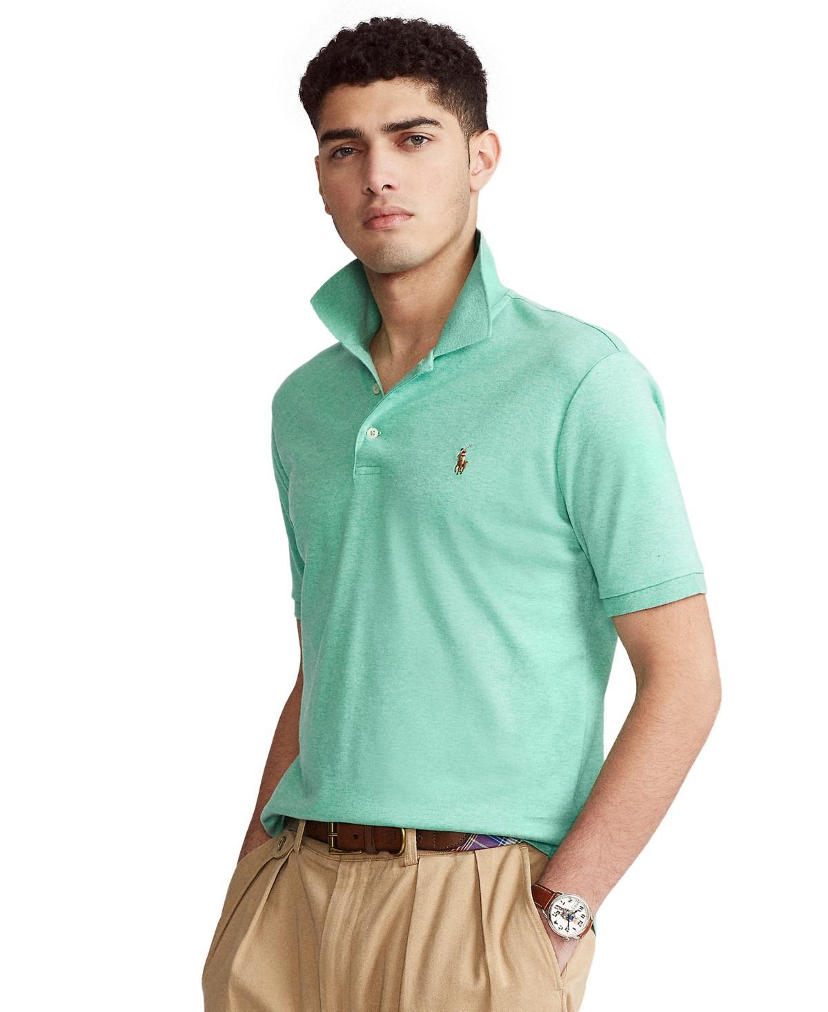 Men's Classic Fit Soft Cotton Polo In Resort Green Heather Product Image