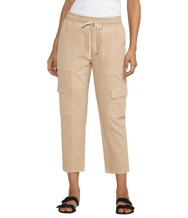 Jag Jeans Textured Tapered Cropped Cargo Pants Product Image