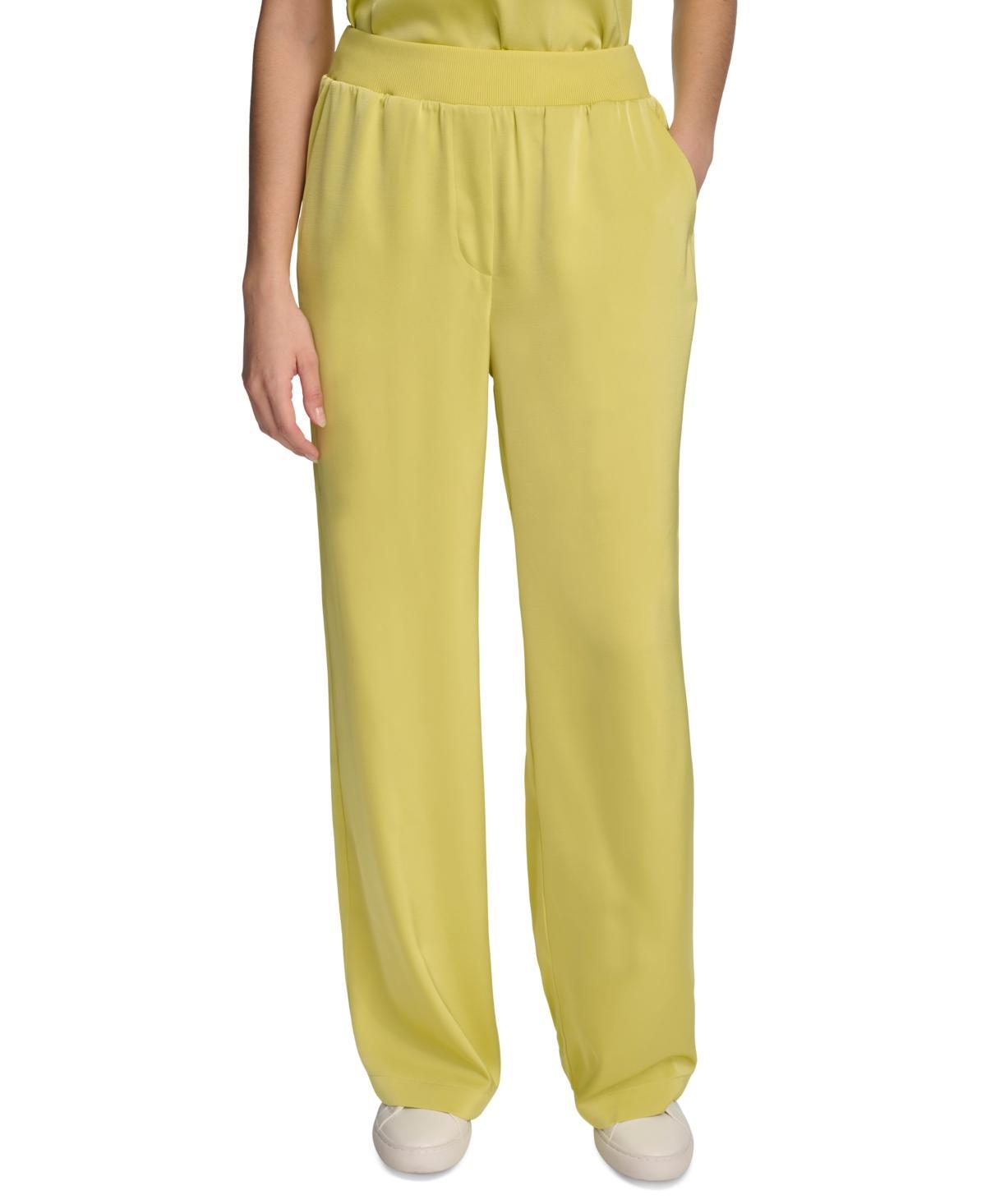 Calvin Klein Womens Pull-On Wide-Leg Pants Product Image