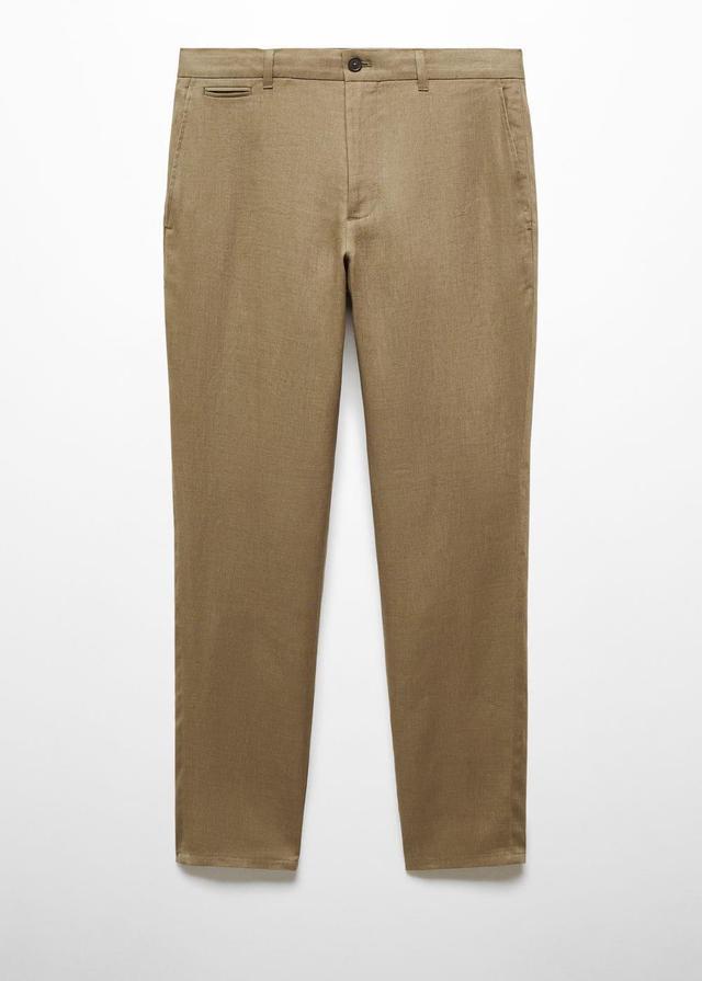 MANGO MAN - Slim-fit 100% linen pants khakiMen Product Image