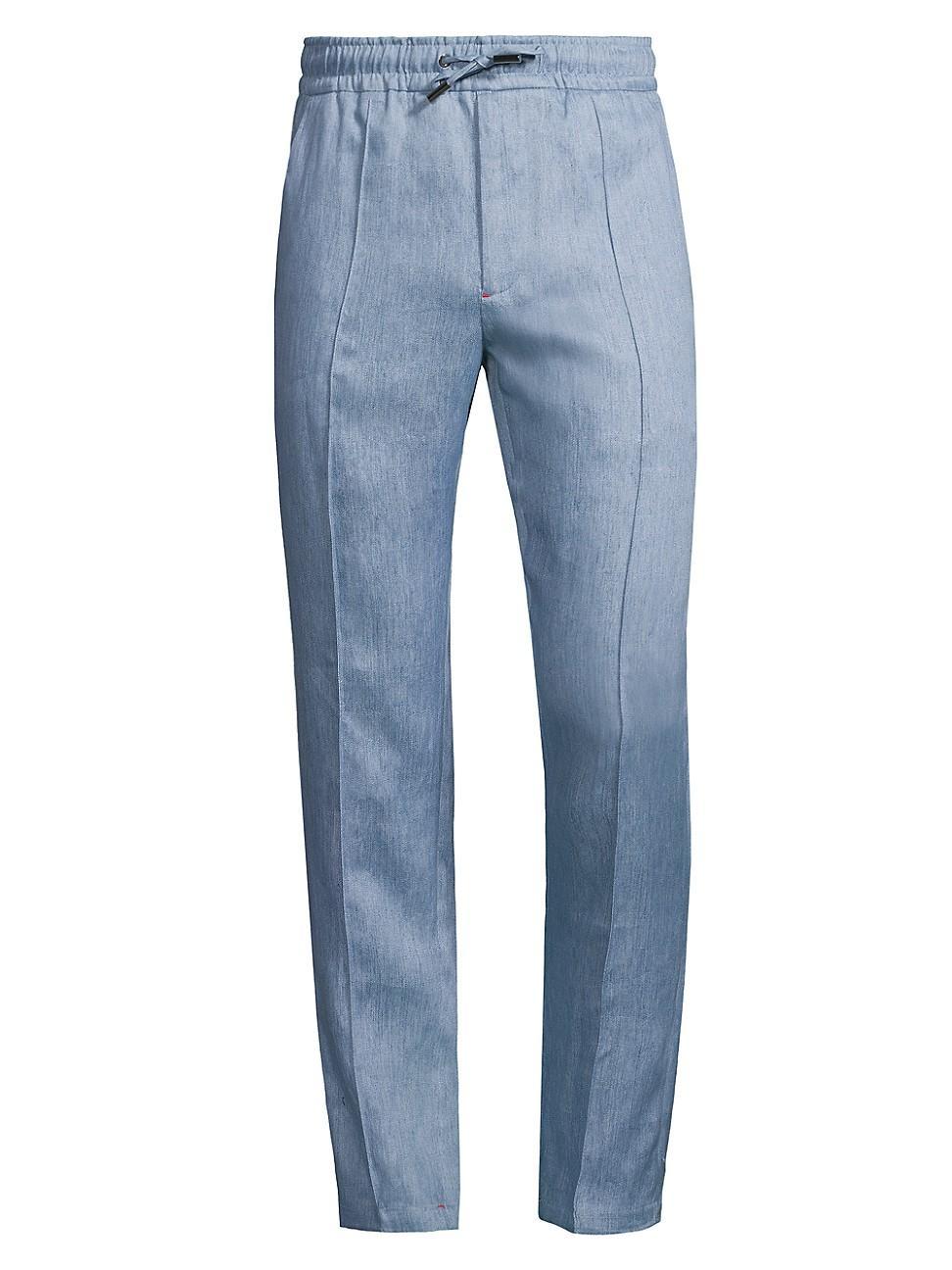 Mens Drawstring Linen Trousers Product Image