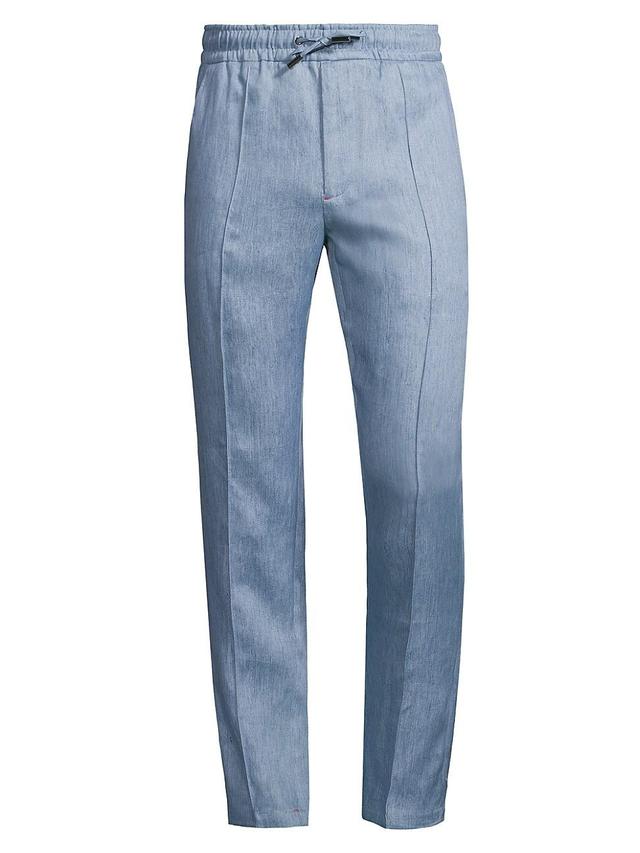 Mens Drawstring Linen Trousers Product Image