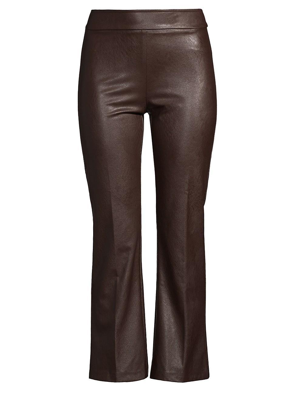 Womens Leo Faux-Leather Crop Pants product image